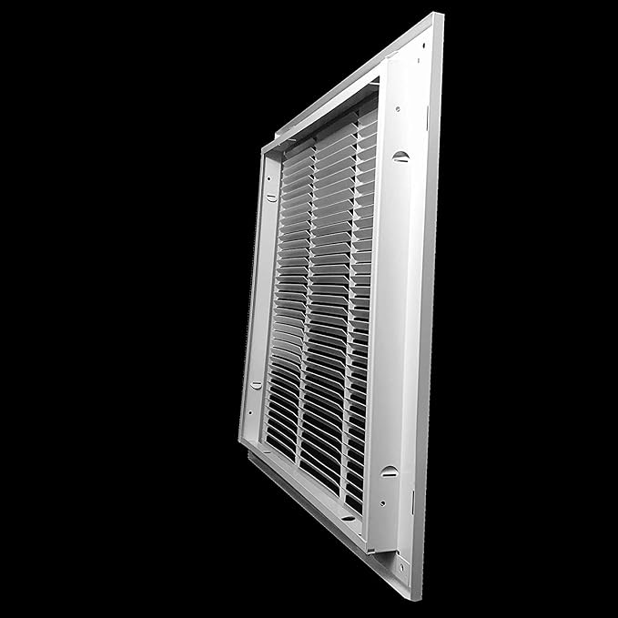 [2 Pack] Fits 20x20 Duct Opening | Steel Return Air Filter Grille by Handua [Fixed Hinged] Vent Cover Grill for Sidewall and Ceiling | White | Outer Dimensions: 22 5/8"W X 22 5/8"H