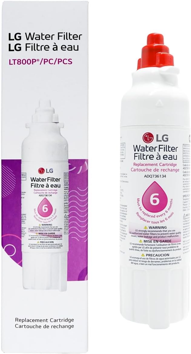 LG LT800P- 6 Month / 200 Gallon Capacity Replacement Refrigerator Water Filter (NSF42 and NSF53) ADQ73613401, ADQ73613408, or ADQ75795104, White