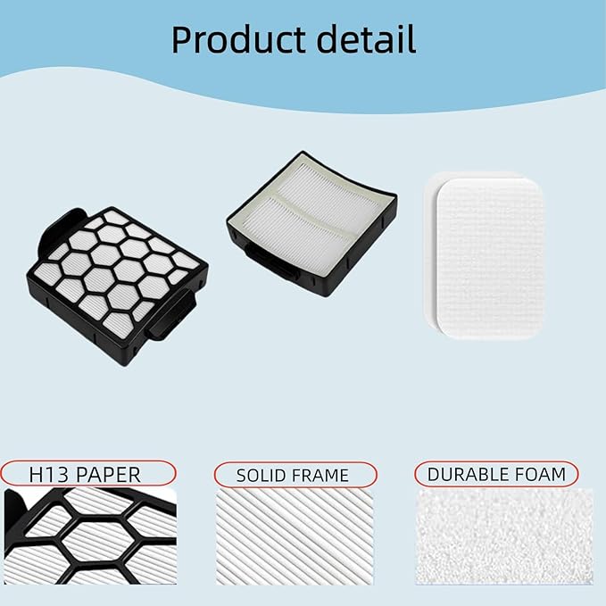 6 Foam Filter + 2 HEPA Filter Replacement for Shark ZU62 ZU60 NV255 NV150 NV251 NV151 Navigator Rotator Pet Pro Upright Vacuum, Compatible with Part 1238FT60 & 1239FT60