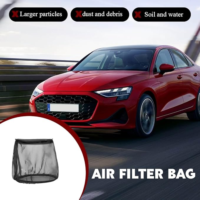 Air Filter Cover for Car Cold Air Intake Filter Cover Wrap Dustproof, Air Filter Cleaner Kits, Air Intake Filter Sock Cover for Harley Touring Universal for High Flow Air Intake Filters (Mini)