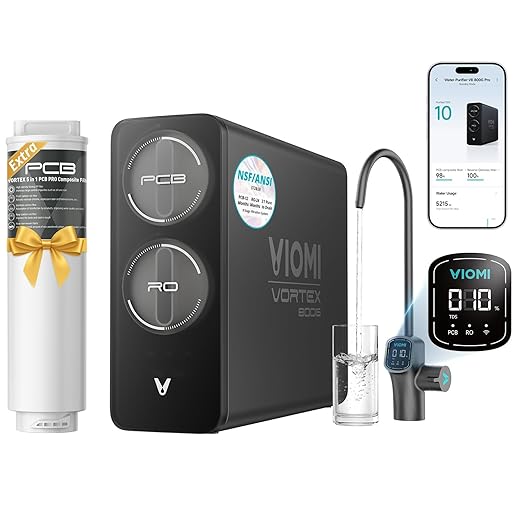 VIOMI V8 Pro 800GPD Reverse Osmosis System, 9-Stage Tankless Under Sink RO Water Filter, NSF/ANSI 372 & 58 Certified, 3:1 Pure to Drain, Reduce PFOA/PFOS, Smart LED Faucet, Incl. 1 Extra Filter