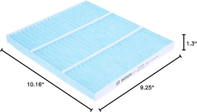 BOSCH 6057C HEPA Cabin Air Filter - Compatible with Select Chevrolet Captiva, Equinox; GMC Terrain; Hyundai Azera, Santa Fe Sport/XL, Sonata; Kia Cadenza, Optima, Sedona; Saturn Vue (Pack of 3)