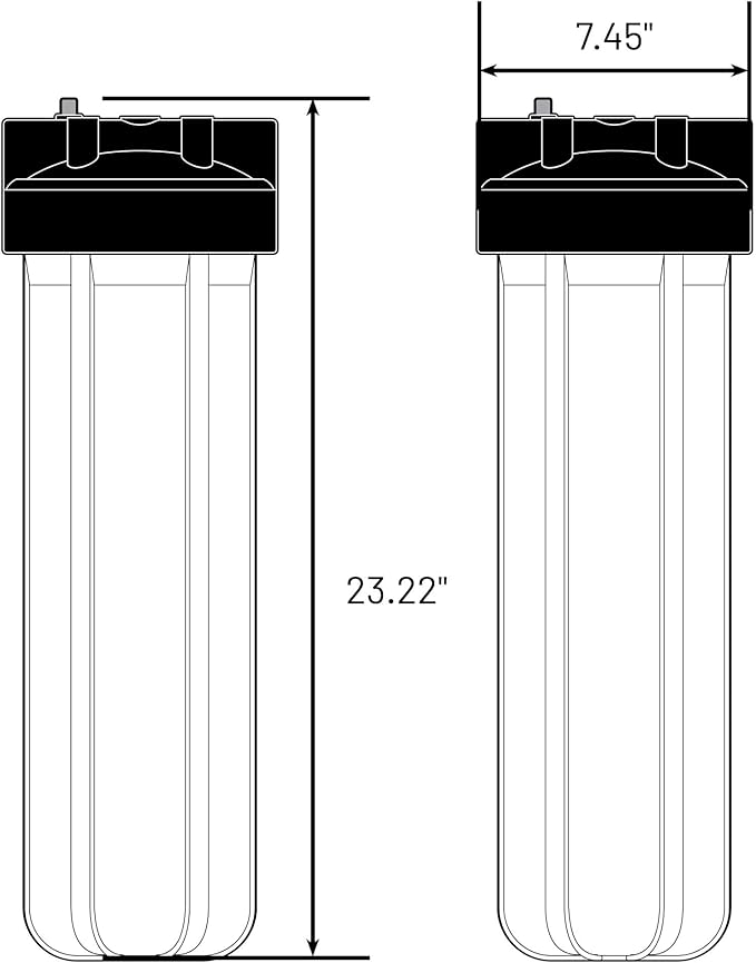 Pentek FloPlus Protect Filtration System, 20" Filter Housing and Cartridge, NSF Certified to Reduce PFAS, 20-Inch, Whole House Carbon Fibredyne Replacement Cartridge, 20" x 4.5", 1 Micron