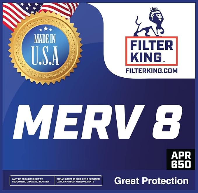 Filter King 30x36x2 Air Filter | 5-PACK | MERV 8 HVAC Pleated AC Furnace Filters | MADE IN USA | Actual Size 29.5 x 35.5 x 1.75"
