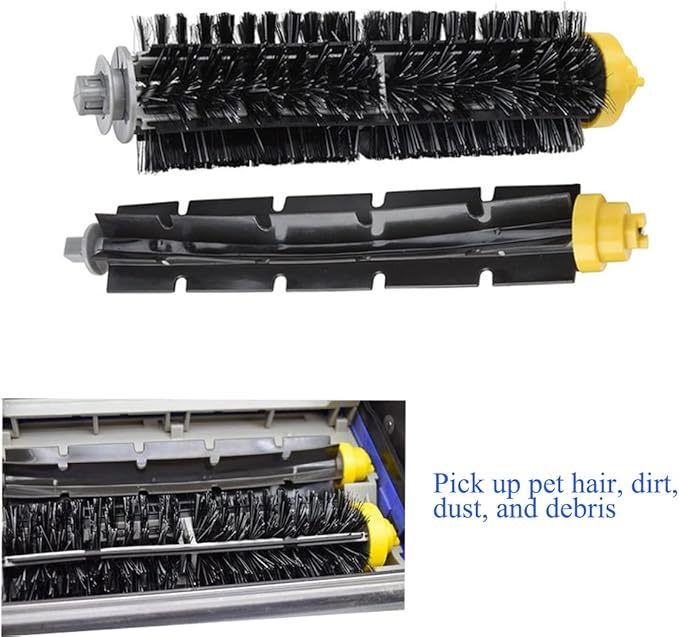 Replacement Parts Kit for iRobot Roomba 600 Series 595 614 650 670 690 692 694 Vacuum Cleaner - Includes Bristle and Flexible Beater Brushes, Filters, Side Brush