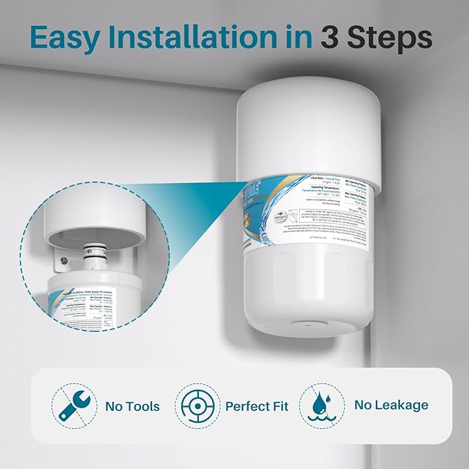 ICEPURE Alkaline 5231JA2002A Refrigerator Water Filter Replacement for LG LT500P, ADQ72910901, GEN11042FR-08, Kenmore 9890, ADQ72910907, LFX25973S, LFX25974ST, 46-9890, LSC27925ST, Enhances PH, 4Pack