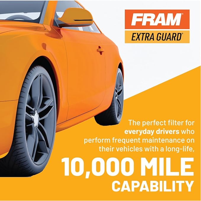 FRAM EG+ PH4967P, 10K Mile Change Automotive Replacement Interval Spin-On Engine Oil Filter for Select Vehicle Models