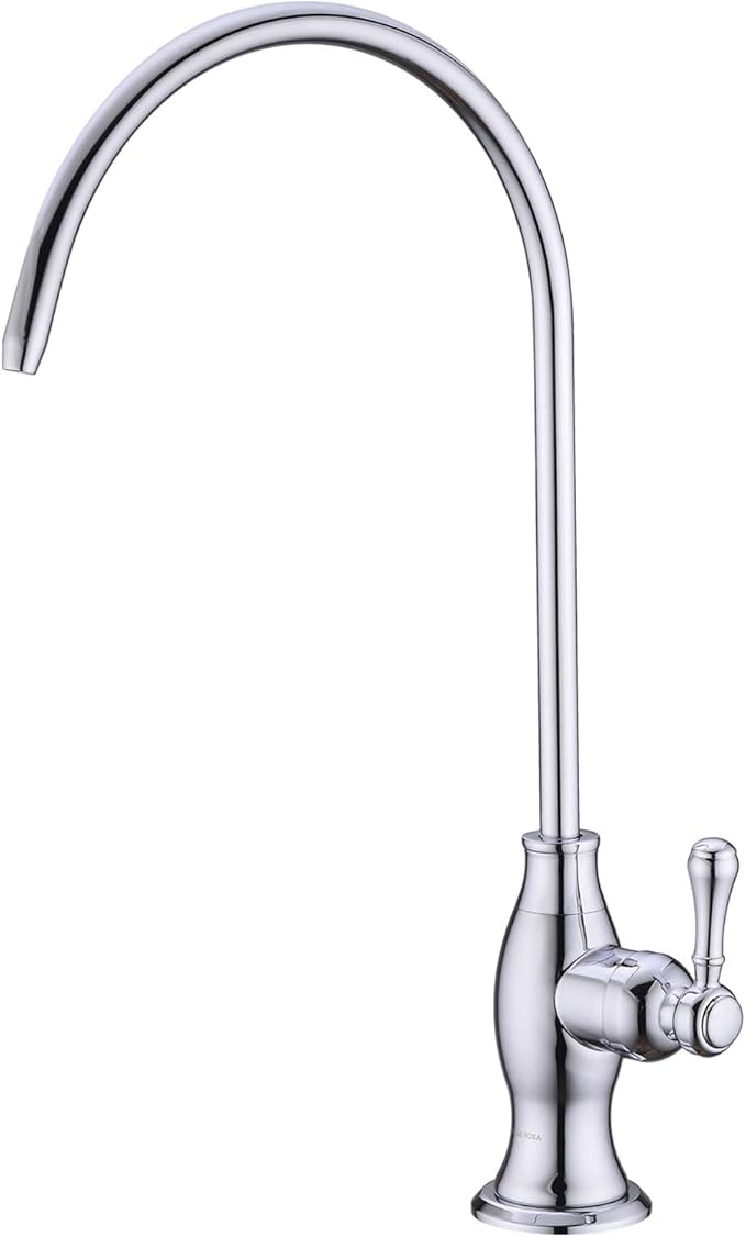 Delle Rosa Drinking Water Purifier Faucet, Commercial Water Filtration Faucets for Under Sink Water Filter System, Modern Stainless Steel Kitchen Bar Sink Drinking Water Faucet, Chrome,Non-Air Gap