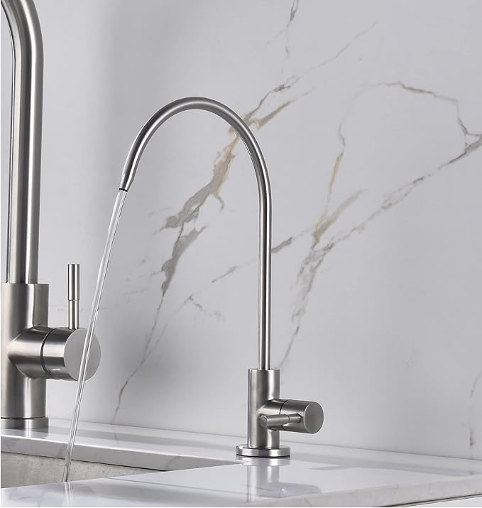 Apaix Drinking Water Faucet Brushed Stainless Steel, Kitchen Water Purifier Faucet for Non-Air Gap Reverse Osmosis Water Filtration System