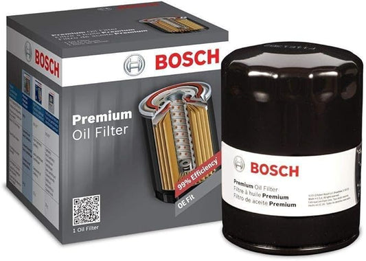 BOSCH 3330 Premium Oil Filter With FILTECH Filtration Technology - Compatible With Select Audi, Chrysler, Dodge, Ford, Jeep, Lexus, Lincoln, Mazda, Mercury, Saab, Toyota, Volkswagen