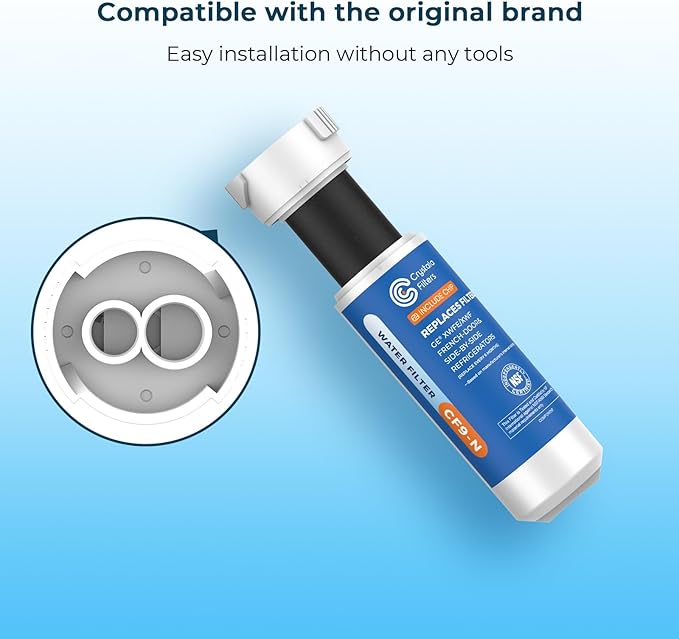 Crystala Filters Water Filter Compatible with XWFE (Built-in CHIP), Replacement for GE XWFE, XWF Refrigerator Water Filter Pack of 3