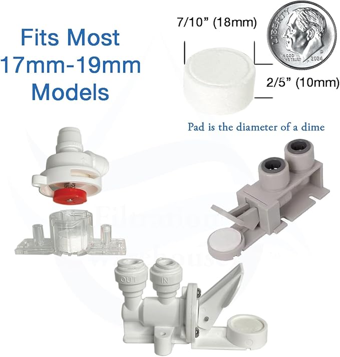 18mm 10, 25, or 50 Pack Leak Stop Valve Replacement Pads, US Company! Support American Businesses! For Automatic Leak Detectors, Water Stop Valves, Under Sink RO Reverse Osmosis, Filtration (10-Pack)