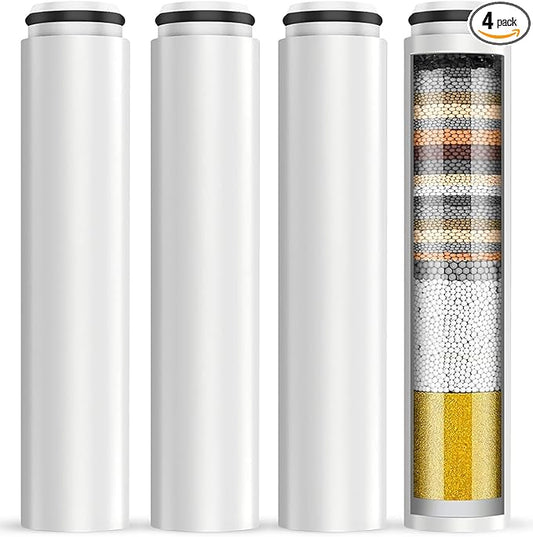 4 Pack Replacement Filter Compatible with Cobbe Handheld Shower Head, Filter Cartridge for Water Softening, Removes Chlorine, Fluoride and Heavy metals to Improve Skin & Hair