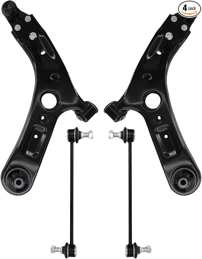 POWERGEAR 4Pcs Front Lower Suspension Control Arm with Ball Joint Sway Bar Kit Fit for 2014-2019 Kia Soul, 2015-2019 Kia Soul EV