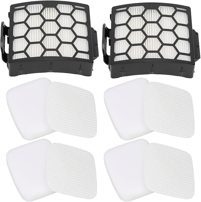 Vacuum Filters Replacement for Shark LA300 LA301 LA322 LA351 LA500 LA502 LA555 LA360 LA362 LA401 LA455 LA702 Rotator Lift-Away ADV DuoClean PowerFins Upright Vacuum 2 HEPA 4 Foam 4 Faux Felt Filters