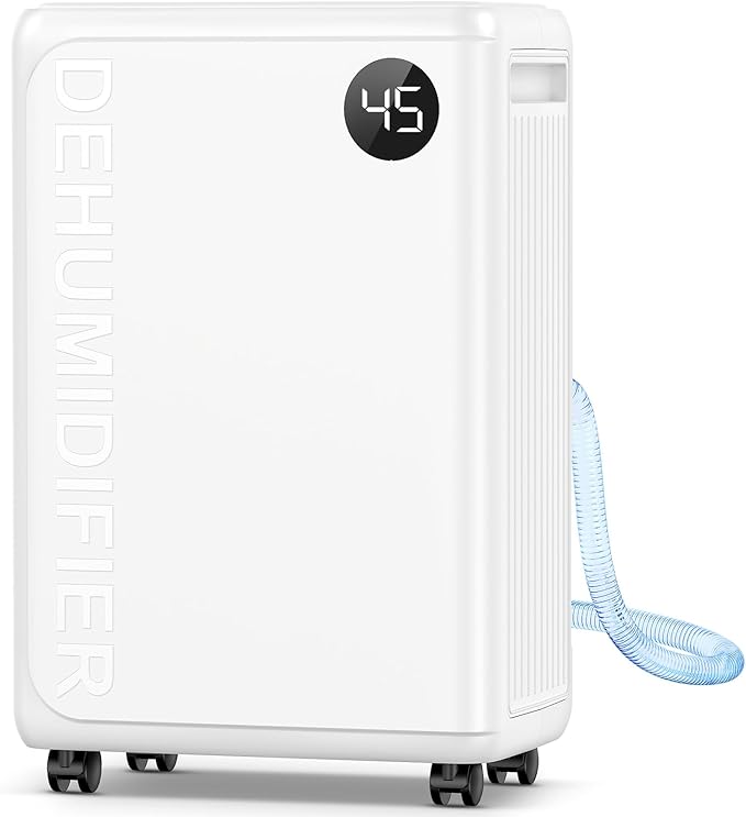 32 Pint Dehumidifier for Basement, 2500 sq.ft Dehumidifiers for Home with Drain Hose, 3 Modes, Auto Defrost, 24H Timer, Quiet Smart Humidity Control for Large Room, Bedroom, Bathroom, RV