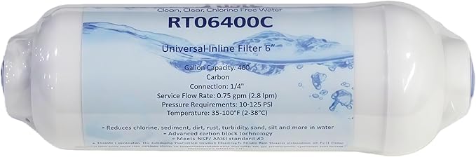 RT06400C Refrigerator Water Filter,6-inch 1/4-inch accessories,Compatible for Rite Taste