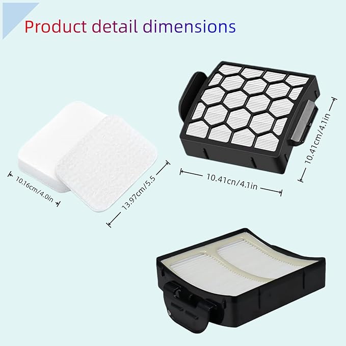 6 Foam Filter + 2 HEPA Filter Replacement for Shark ZU62 ZU60 NV255 NV150 NV251 NV151 Navigator Rotator Pet Pro Upright Vacuum, Compatible with Part 1238FT60 & 1239FT60