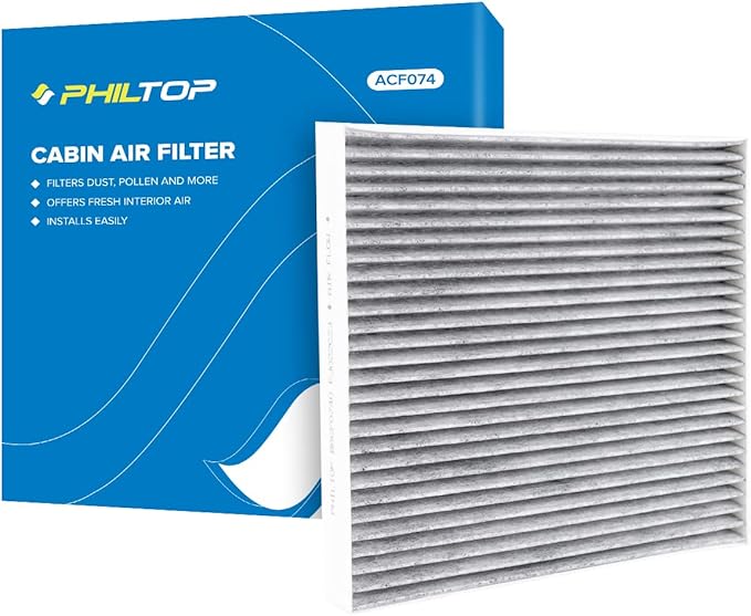 PHILTOP Cabin Air Filter w/Activated Carbon, Compatible with CF12159 Kia Optima 2016-2020, Hyundai Sonata 2016-2019, Genesis G70 2024, Carbon Filter Up Dust Pollen Odor