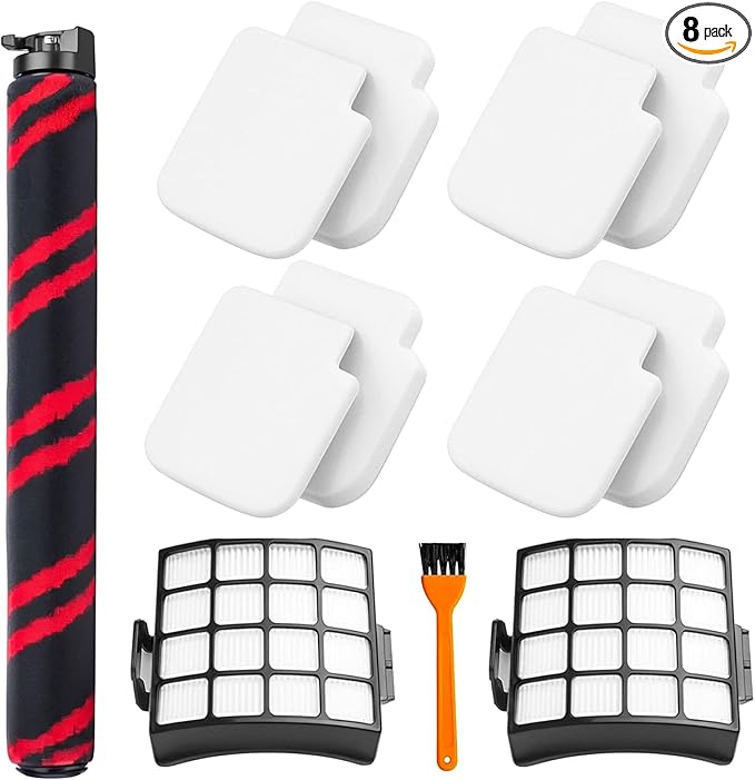 Replacement Filters for Shark Stratos AZ3002 AZ3000 AZ3000W DuoClean PowerFins Upright Vacuum Cleaner 1 Soft Brush Roller 2 Filters 4 Foam & Felt Filters 1 Cleaning Brush