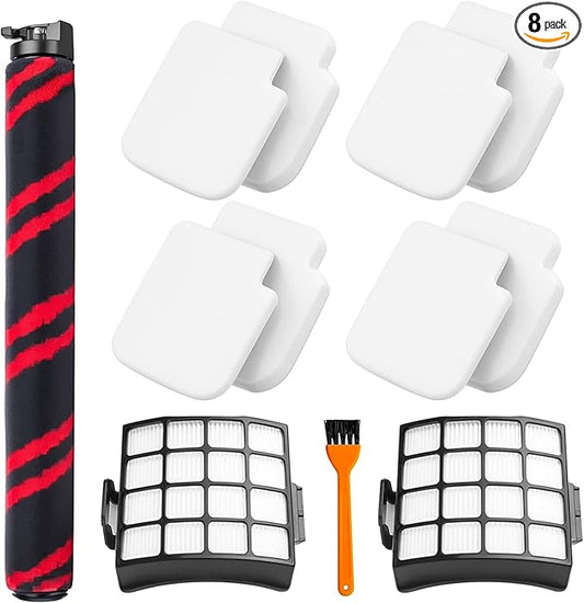 Replacement Filters for Shark Stratos AZ3002 AZ3000 AZ3000W DuoClean PowerFins Upright Vacuum Cleaner 1 Soft Brush Roller 2 Filters 4 Foam & Felt Filters 1 Cleaning Brush