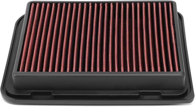 DNA Motoring AFPN-230-RD Washable Drop In Panel Air Filter Enhance Engine Performance [Compatible with 07-08 Mitsubishi Grandis / 13-17 Lancer / 14-20 Outlander / 13-20 Outlander Sport / 13-20 Rvr]