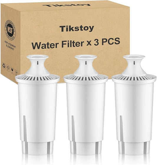 Water Filter Replacement Compatible with Brita Filter & Pitchers, Classic, Mavea, Ob03, 107007, 35557, Water Filter By Tikstoy, Reduce Chlorine and Heavy Metals (3)