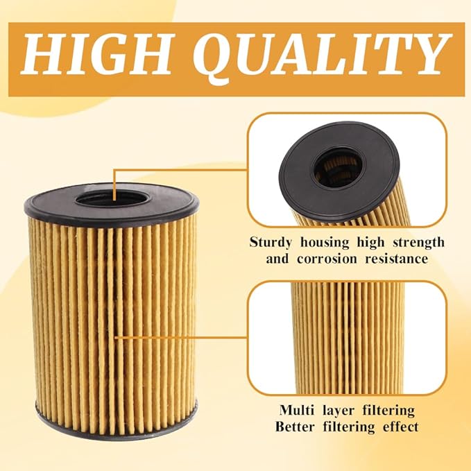 2PCS Oil Filter, Automotive Replacement Oil Filters, Car Parts Engine Oil Filter Compatible with 2022-2023 Hyundai Sonata, Kia Sorento 2.5 L, Replaces# 263502S000, 26350-2R000