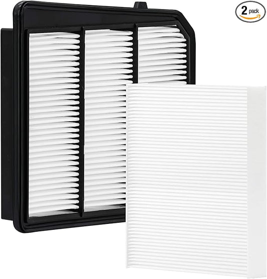 White Cabin Filter & Engine Air Filter Kit for Nissan Titan 3.6L V8 2024 2023 2022 2021 2020 2019 2018 2017