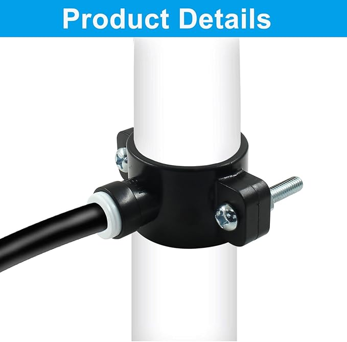 Waziaqoc 2 PCS Drain Saddle Valve with 3/8 Inch Quick Connect, Plastic Drain Saddle Valve, Water Hose Pipe Adapter for Under Sink Reverse Osmosis System