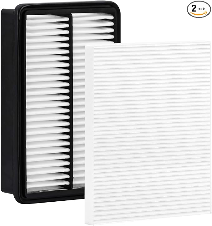 White Cabin Filter & Engine Air Filter Kit for Kia Sportage 2010 2009 2008 2007 2006 2005