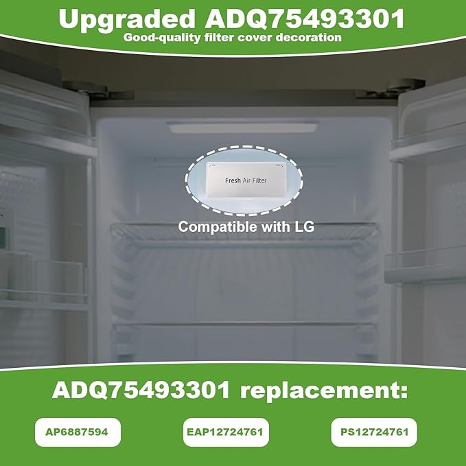 ADQ75493301 Refrigerator Air Filter Cover for LG, Fridge Fresh Air Filter Cover Replacement Parts Accessories Compatible with LG Refrigerator LRMVS3006S LRMDS3006S LRMVC2306S LRMDC2306D