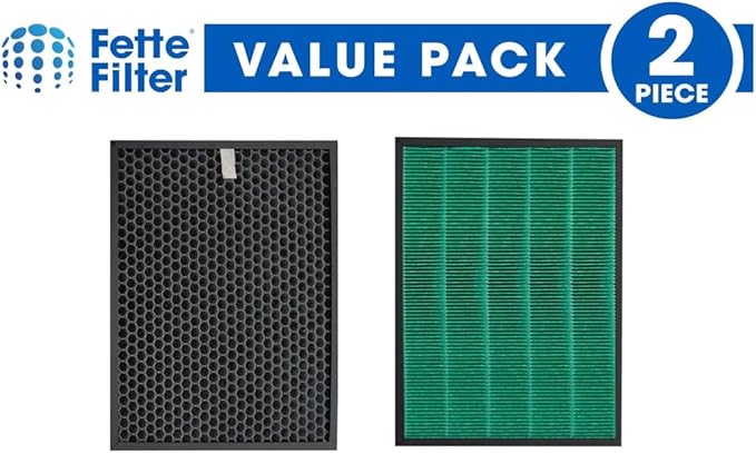 Fette Filter - 400/400S Replacement Filter compatible with Coway AIRMEGA Max2 400 400S 400(G) 400S(G) Max2 Green and Active Carbon Filter Set, AP-2015-FP, 2 Pack