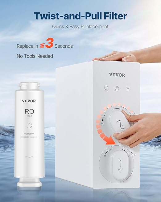VEVOR Reverse Osmosis Filter, 11-stage Reverse Osmosis Water Filter Replacement, Compatible with SS-005 800 GPD Under Sink Water Filter, 24 Months RO Filter Cartridge, Reduces Lead & Chlorine, Rust