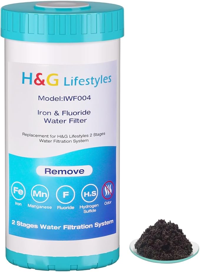 H&G Lifestyles 10" x 4.5 Iron Water Filter for Well Water,Whole House Water Filter Replacement Cartridge, Soften Water,Compatible with 84637, WPX5BB97P, PC10, 355214-45, 355215-45, WP10BB97P, WP5BB97P