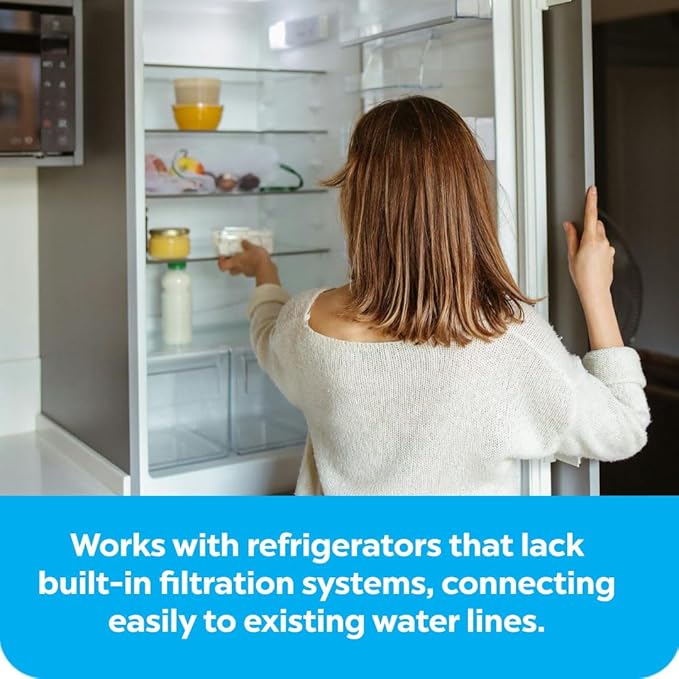 Clearbrook RF10-J Refrigerator Filter System, 1/4 Inch John Guest Fittings, Compatible with Refrigerators without Built-in Filtration