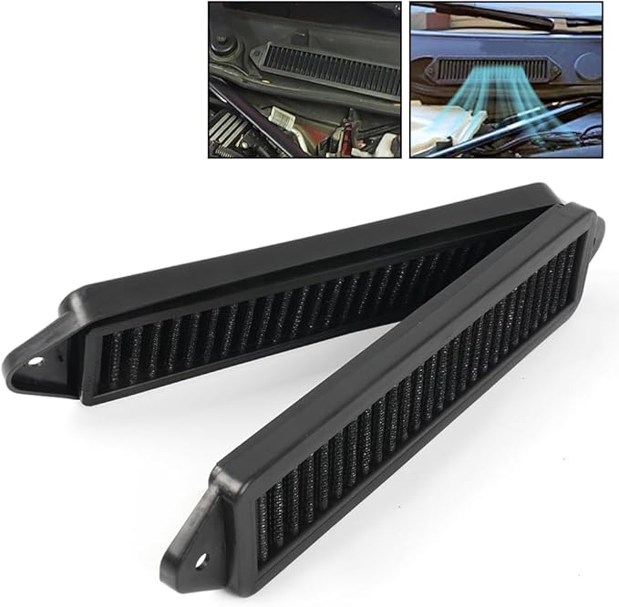 2PCS WOOTON Black Cabin Air Cowl Filters Fit for BMW E Chassis E82 E88 E90 E91 E92 E93 X1 335i 135i 328i