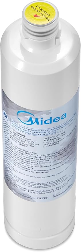 Midea MIWF8200 Twist-in Refrigerator Water Filter, 200 Gallon, Compatible with Midea French Door Refrigerator MRF29D3AST/ MRF29D6AST/ MRF29D9BST