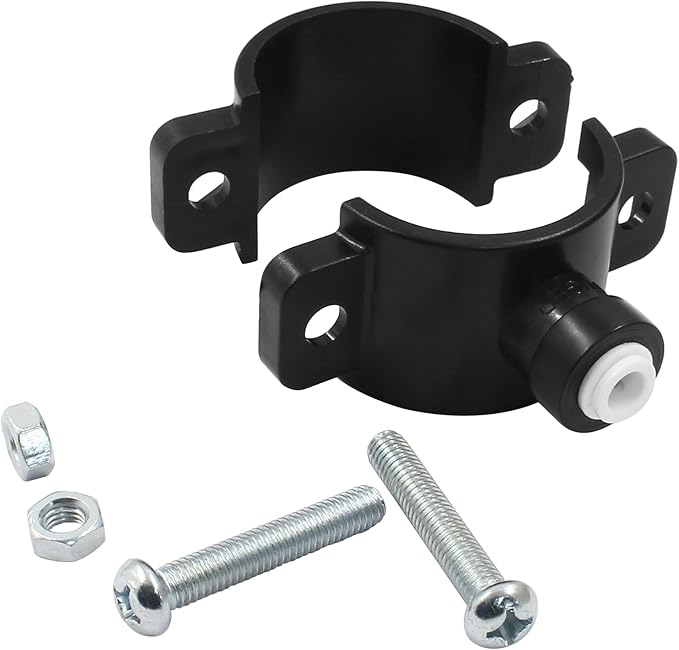 Waziaqoc Drain Saddle Valve with 1/4" Quick Connect, Plastic Drain Saddle Valve, Water Hose Pipe Adapter for Under Sink Reverse Osmosis System