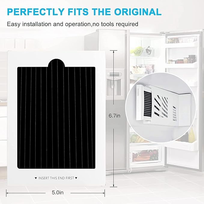 SEISSO Refrigerator Air Filter Replacement Compatible with Frigidaire PAULTRA Pure Air Ultra 242047801, 242047804, 241754002, 241791601, Carbon Activated Air Filters for Refrigerators（12 Pack）