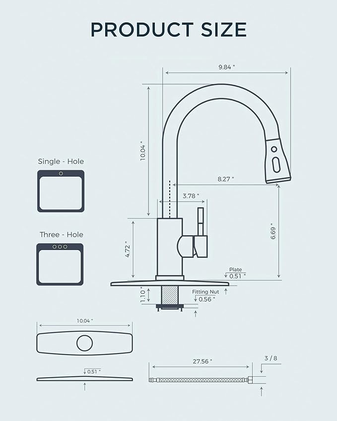 FORIOUS Kitchen Faucet with Pull Down Sprayer, Brushed Nickel, Bar High Arc Single Handle Traditional 3 Modes Stainless Steel Faucet for Kitchen Sink Farmhouse RV Laundry Camper