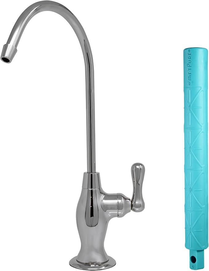 Metpure Non-airgap NSF Certified RO Faucet Reverse Osmosis Drinking Water Filtration System Water Dispenser Spout (Polished Nickel). Vase Style with Faucet Wrench.