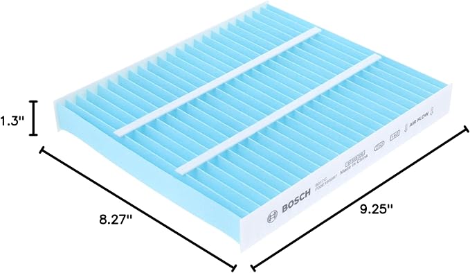 BOSCH 6017C HEPA Cabin Air Filter - Compatible with Select Chrysler Town & Country; Dodge Grand Caravan; Infiniti EX, FX, G, M, Q, QX; Nissan Armada, GT-R, Titan; Ram C/V; Volkswagen Routan + More