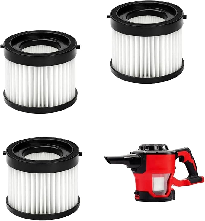 3-Pack 49-90-0160 Cartridge HEPA Filter Compatible with Milwaukisi 49-90-1951 0882-20 Vacuum Cleaner