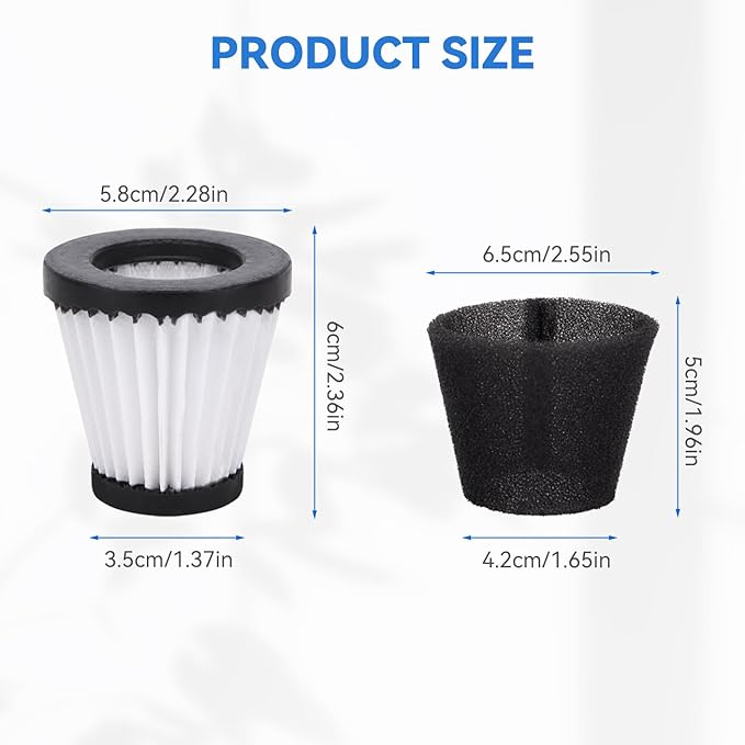 F117 Replacement Filters Compatible with Dirt Devil Scorpion Models SD20005RED SD30025B BD22025, Compare to Part# AD40117 (6 Pack Hepa Filter & 6 Pack Sponge Filter)
