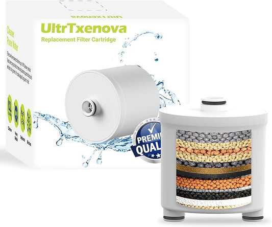 Shower Filter Replacement Cartridge - Water Softener Filters for Hard Water - Remove Chlorine & Chemicals, Restores pH Balance, Glowing Skin, Strong Nails & Shimmering Hair (1)