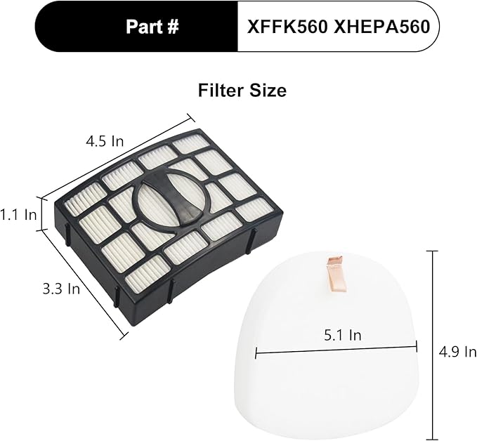 Replacement Filter for Shark ZD201 ZD201 V5 ZD201 X5 Lift-Away Upright Vacuum,Replace Parts XFFK560 XHEPA560