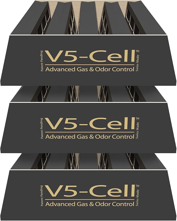 IQAir V5-Cell Filter 3Pk - Genuine Replacement Air Filter HealthPro Plus - Activated Carbon & Alumina Filter for Versatile Gas and Odor Control - Swiss Made Filters for Air Purifiers