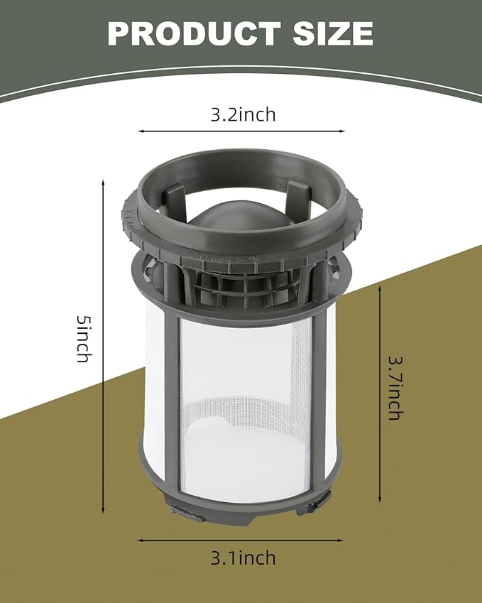 【Upgraded】W10872845 Dishwasher Pump Filter Cup (New Upgrade) Compatible with 8579307 AP6030094 W10056425 W10056426 Fit for Whirl-pool Ken-more Ama-na by puxyblue
