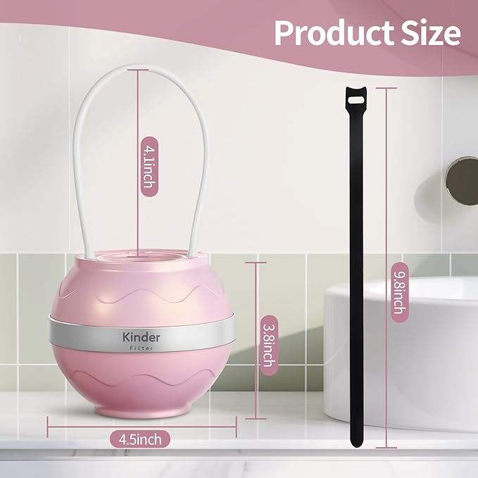 For Bathtub Faucet Water Filter, Removes Chlorine Lead Fluoride, Hard Water Softener, Bath Purifier for Skin and Hair (Pink)